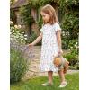 Arshiner Girls Nightgowns Sleepwear Short Sleeve Victorian Pajama Dress Soft Princess Sleepshirt for 3-12 Years Kids(Purple Little Flowers)