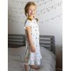 Arshiner Girls Nightgowns Sleepwear Short Sleeve Victorian Pajama Dress Soft Princess Sleepshirt for 3-12 Years Kids(White Cherry)