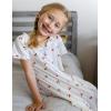 Arshiner Girls Nightgowns Sleepwear Short Sleeve Victorian Pajama Dress Soft Princess Sleepshirt for 3-12 Years Kids(White Cherry)