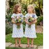 Arshiner Girls Nightgowns Sleepwear Short Sleeve Victorian Pajama Dress Soft Princess Sleepshirt for 3-12 Years Kids(White Little Flowers)