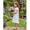 Arshiner Girls Nightgowns Sleepwear Short Sleeve Victorian Pajama Dress Soft Princess Sleepshirt for 3-12 Years Kids(White Little Flowers)