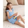 Arshiner Girls Pajamas Ruffle Tank Top and Shorts Sets Soft Cute 2 Piece Sleepwear for Kids(Blue)