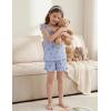 Arshiner Girls Pajamas Ruffle Tank Top and Shorts Sets Soft Cute 2 Piece Sleepwear for Kids(Blue Cherry)