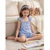 Arshiner Girls Pajamas Ruffle Tank Top and Shorts Sets Soft Cute 2 Piece Sleepwear for Kids(Blue Cherry)