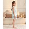 Arshiner Girls Pajamas Ruffle Tank Top and Shorts Sets Soft Cute 2 Piece Sleepwear for Kids(Blue Flowers)