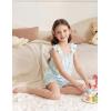 Arshiner Girls Pajamas Ruffle Tank Top and Shorts Sets Soft Cute 2 Piece Sleepwear for Kids(Blue Flowers)