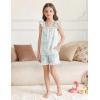 Arshiner Girls Pajamas Ruffle Tank Top and Shorts Sets Soft Cute 2 Piece Sleepwear for Kids(Blue Flowers)