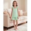 Arshiner Girls Pajamas Ruffle Tank Top and Shorts Sets Soft Cute 2 Piece Sleepwear for Kids(Green)