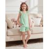 Arshiner Girls Pajamas Ruffle Tank Top and Shorts Sets Soft Cute 2 Piece Sleepwear for Kids(Green)