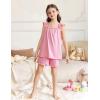Arshiner Girls Pajamas Ruffle Tank Top and Shorts Sets Soft Cute 2 Piece Sleepwear for Kids(Pink)