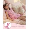 Arshiner Girls Pajamas Ruffle Tank Top and Shorts Sets Soft Cute 2 Piece Sleepwear for Kids(Pink Flowers)