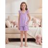 Arshiner Girls Pajamas Ruffle Tank Top and Shorts Sets Soft Cute 2 Piece Sleepwear for Kids(Purple)