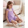 Arshiner Girls Pajamas Ruffle Tank Top and Shorts Sets Soft Cute 2 Piece Sleepwear for Kids(Purple)