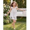 Arshiner Girls Pajamas Ruffle Tank Top and Shorts Sets Soft Cute 2 Piece Sleepwear for Kids(Purple Flowers)