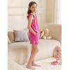 Arshiner Girls Pajamas Ruffle Tank Top and Shorts Sets Soft Cute 2 Piece Sleepwear for Kids(Rose Red)