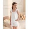 Arshiner Girls Pajamas Ruffle Tank Top and Shorts Sets Soft Cute 2 Piece Sleepwear for Kids(White)