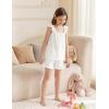 Arshiner Girls Pajamas Ruffle Tank Top and Shorts Sets Soft Cute 2 Piece Sleepwear for Kids(White)