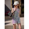 Arshiner Girls Summer Outfits 2 Piece Short Sets Sleeveless Tops and Shorts with Pockets Kids Clothes(Grey&pink)