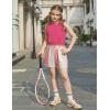 Arshiner Girls Summer Outfits 2 Piece Short Sets Sleeveless Tops and Shorts with Pockets Kids Clothes(Pink&strips)