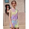 Arshiner Girls Summer Outfits 2 Piece Short Sets Sleeveless Tops and Shorts with Pockets Kids Clothes(Yellow&pink&purple)