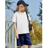 Arshiner Kids Boy Drop Shoulder Tee & Drawstring Waist Shorts With Chain Necklace(White & Black)