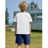 Arshiner Kids Boy Drop Shoulder Tee & Drawstring Waist Shorts With Chain Necklace(White & Black)