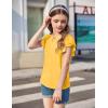 Arshiner Kids Girls Yellow Shirt Casual Short/Long Sleeve Shirts Kids Loose Tunic Tops Ruffle Cotton Tee Blouses