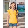 Arshiner Kids Girls Yellow Shirt Casual Short/Long Sleeve Shirts Kids Loose Tunic Tops Ruffle Cotton Tee Blouses