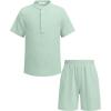 Arshiner Boy’s 2 Pieces Linen Set Light Lgreen