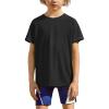 Arshiner Boys UPF 50+ Rash Guard Swim Shirts Short Sleeve Quick Dry UV Protection Sun Shirt for Boys and Girls(Black)