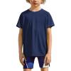 Arshiner Boys UPF 50+ Rash Guard Swim Shirts Short Sleeve Quick Dry UV Protection Sun Shirt for Boys and Girls(Navy Blue)
