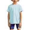 Arshiner Boys UPF 50+ Rash Guard Swim Shirts Short Sleeve Quick Dry UV Protection Sun Shirt for Boys and Girls(Pastel Blue)