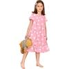 Arshiner Girls Nightgowns Sleepwear Short Sleeve Victorian Pajama Dress Soft Princess Sleepshirt for 3-12 Years Kids(Pink Cute Flower)