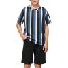 Blue/Black/White Stripe