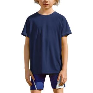 Arshiner Boys UPF 50+ Rash Guard Swim Shirts Short Sleeve Quick Dry UV Protection Sun Shirt for Boys and Girls(Navy Blue)