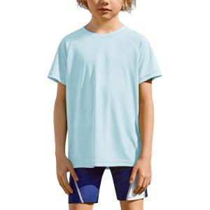 Arshiner Boys UPF 50+ Rash Guard Swim Shirts Short Sleeve Quick Dry UV Protection Sun Shirt for Boys and Girls(Pastel Blue)