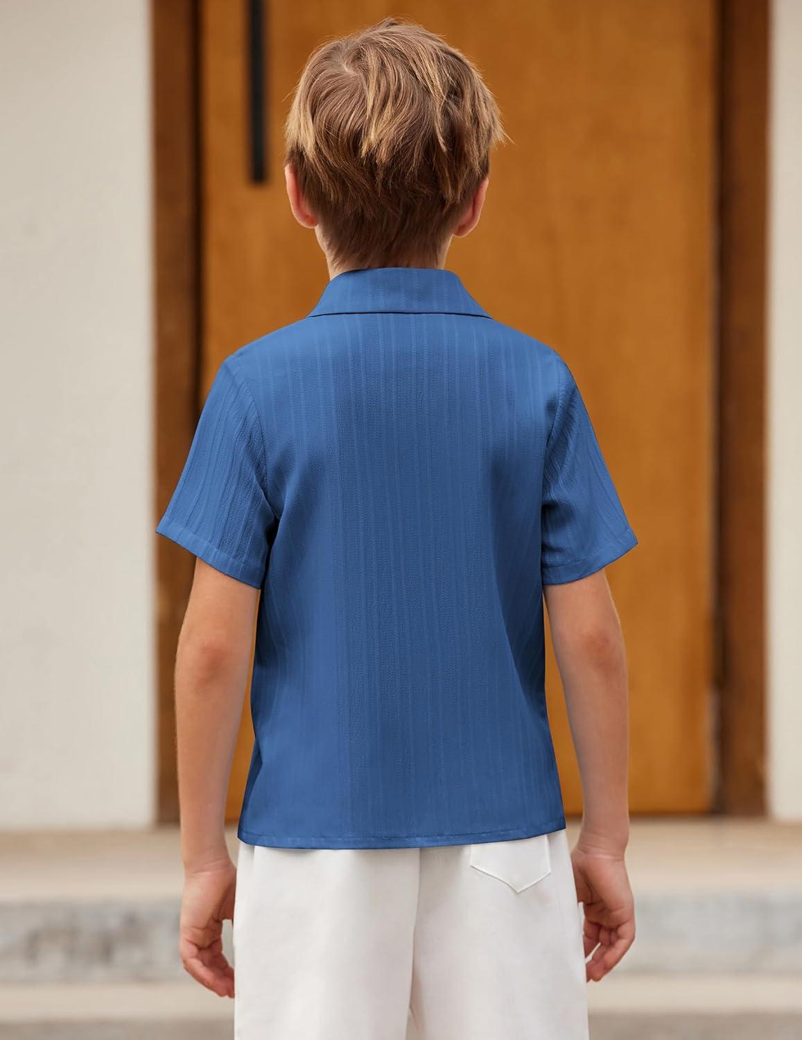 image:imageArshiner Boys Button Up Shirts Casual Blue Summer Beach Shirts Size 12 910years