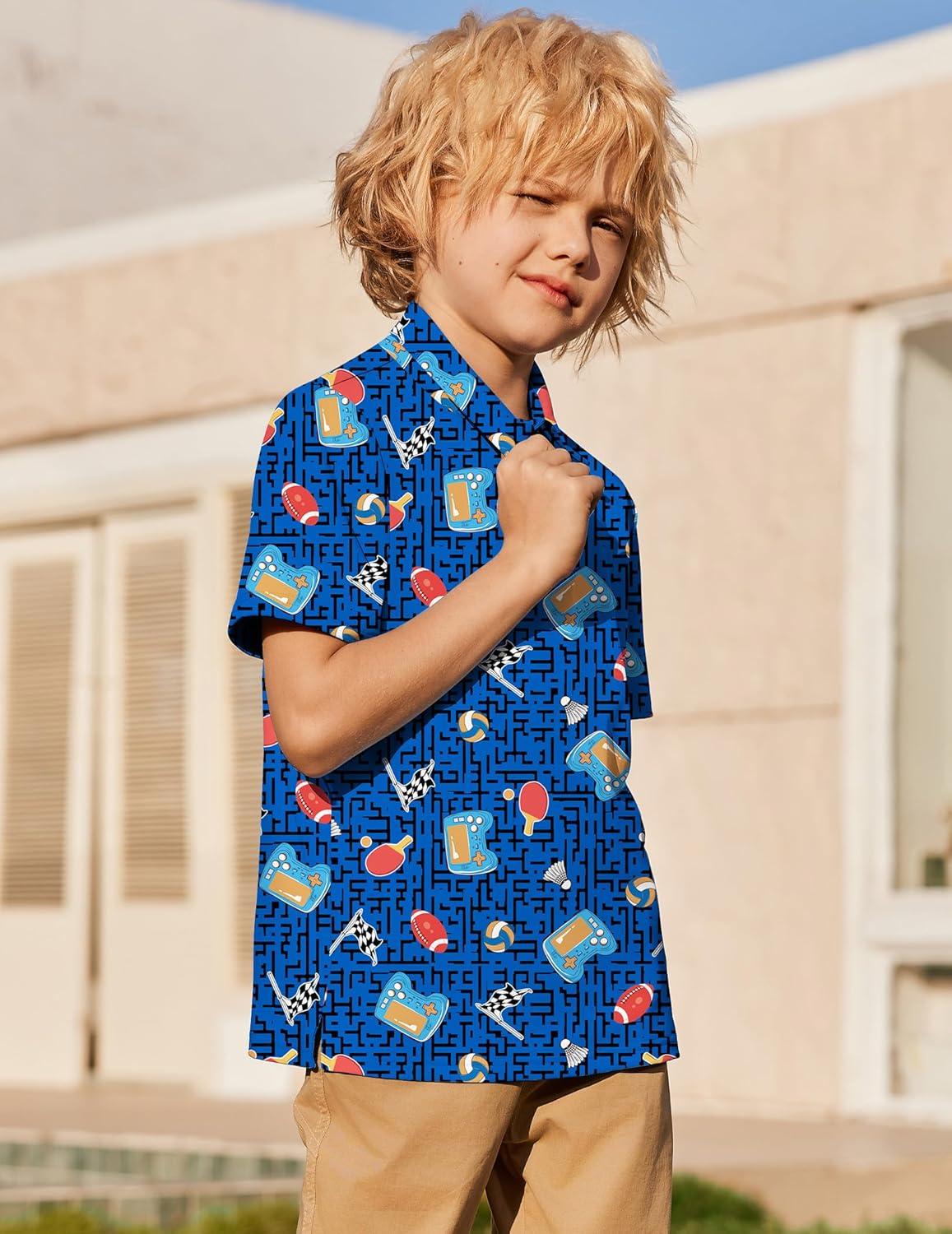 image:imageArshiner Boys Polo Shirt Golf Stripe Short Sleeve Button Performance Sport Collared Shirts for Kids Size 412 YearsGame Console