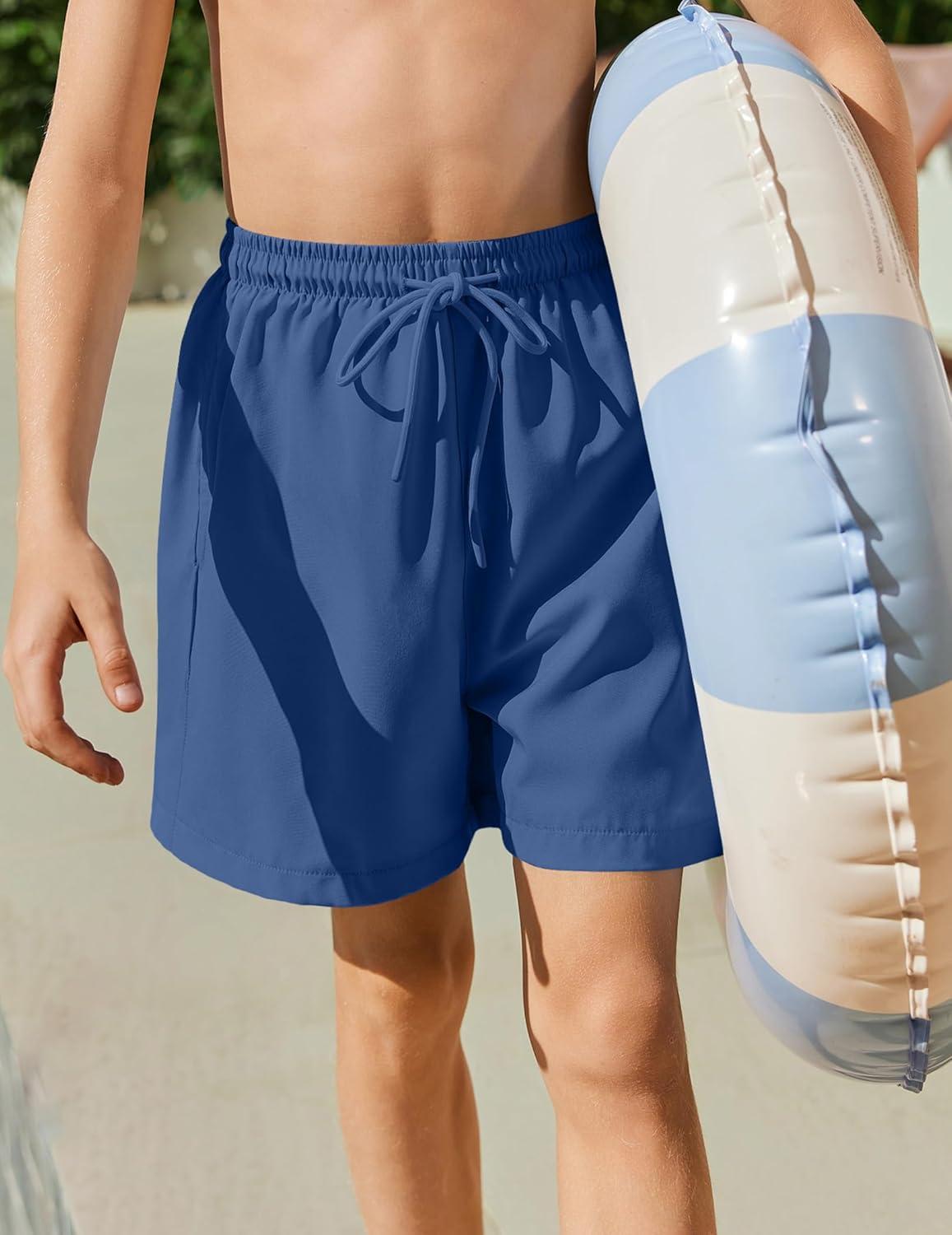 image:imageArshiner Boys Swim Trunks Quick Dry Bathing Suit Boys Swim Shorts Stretch Swimsuit 614 YearsNavy Blue