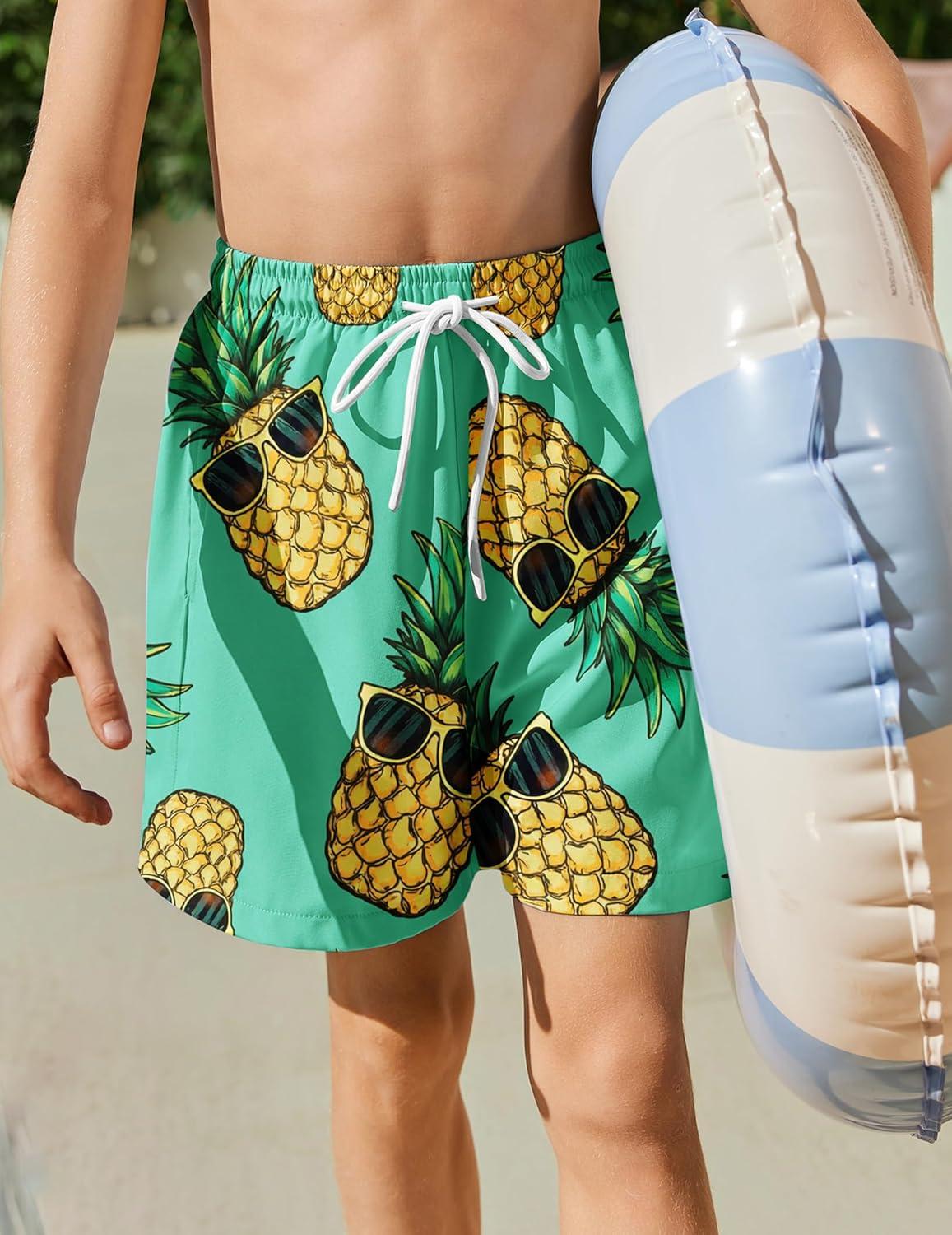 image:imageArshiner Boys Swim Trunks Quick Dry Bathing Suit Boys Swim Shorts Stretch Swimsuit 614 YearsPineapple