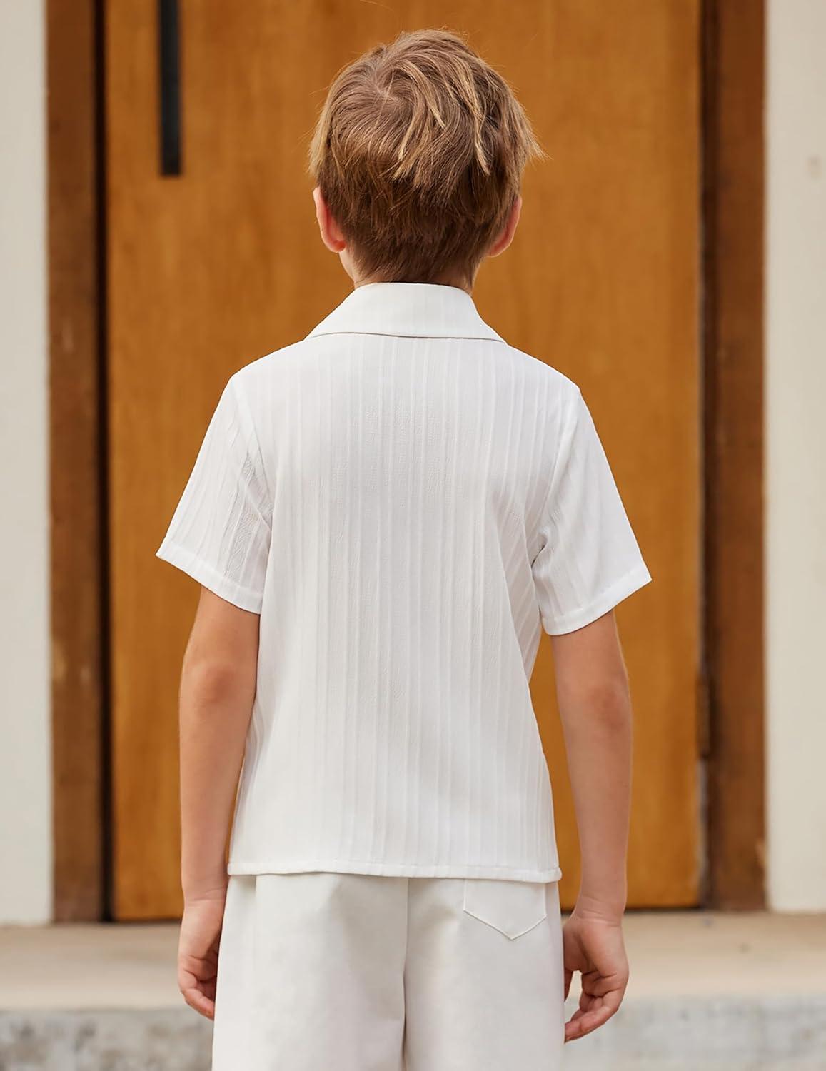image:imageArshiner Boys White Button Down Shirt Short Sleeve Boys Summer Outfits Size 645years