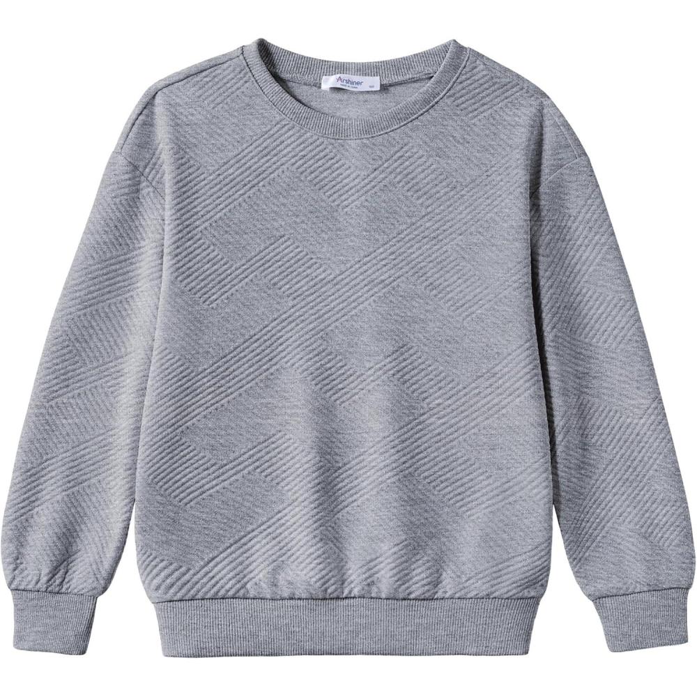 image:imageArshiner Boys Sweatshirts Long Sleeve Crewneck Pullover Shirt Kids Fashion Fall Winter Sweater Light Grey 67 Years