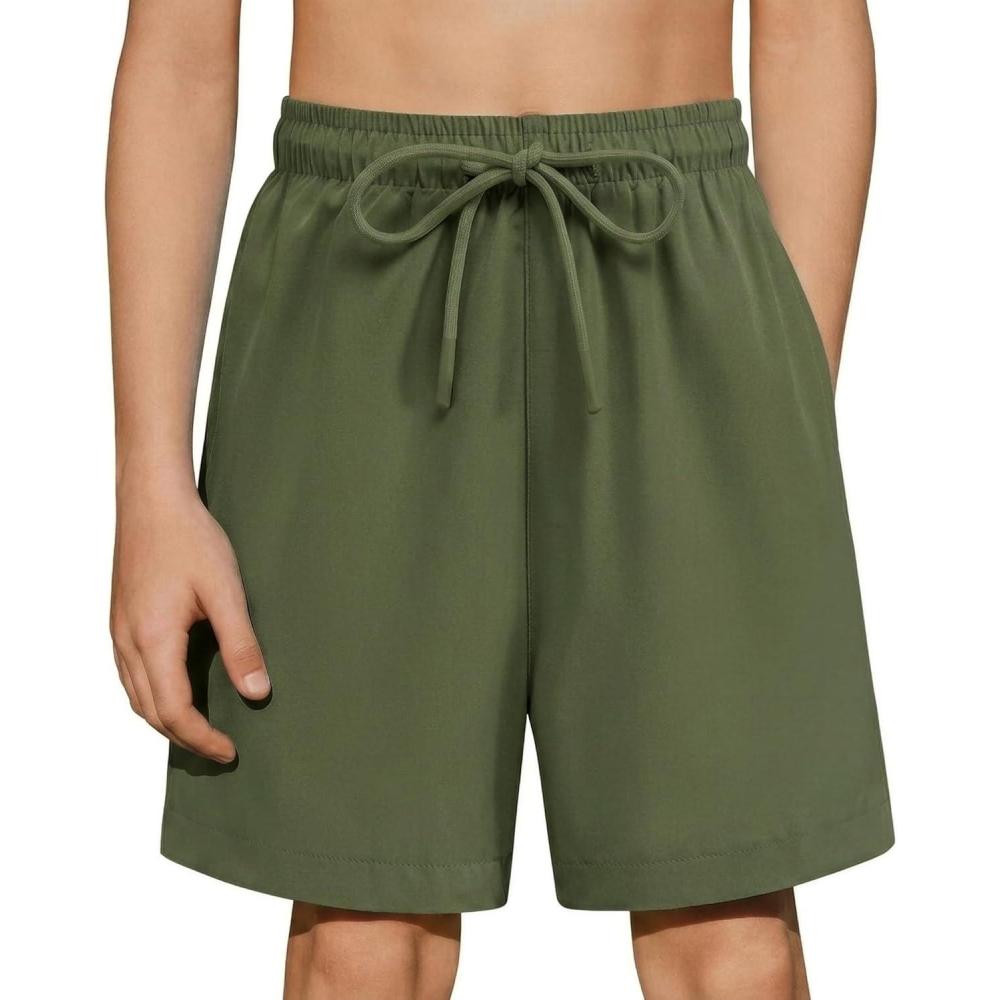 image:imageArshiner Boys Swim Trunks Quick Dry Bathing Suit Boys Swim Shorts Stretch Swimsuit 614 YearsGreen