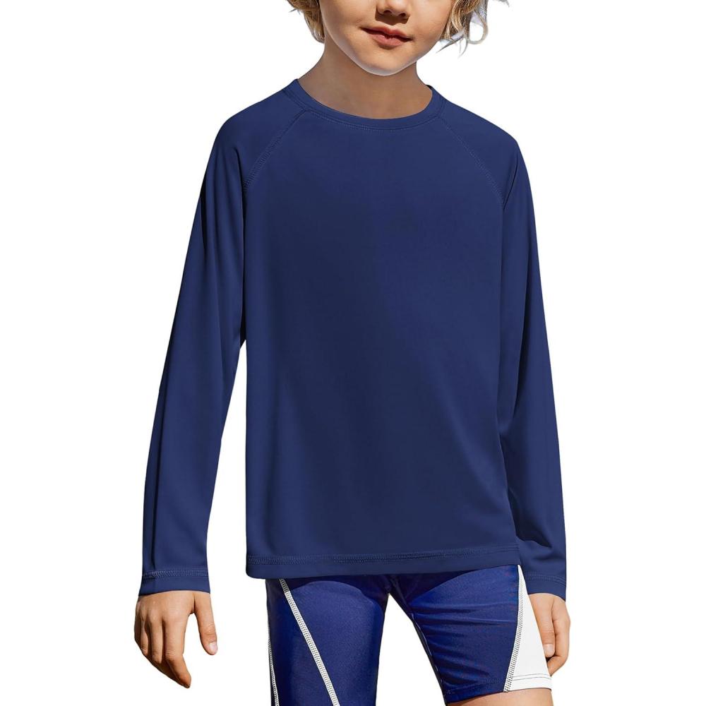 image:imageBoys UPF 50 Rash Guard Swim Shirts Long Sleeve Quick Dry UV Sun Protection SPF Water Shirts for Boys and GirlsNavy Blue