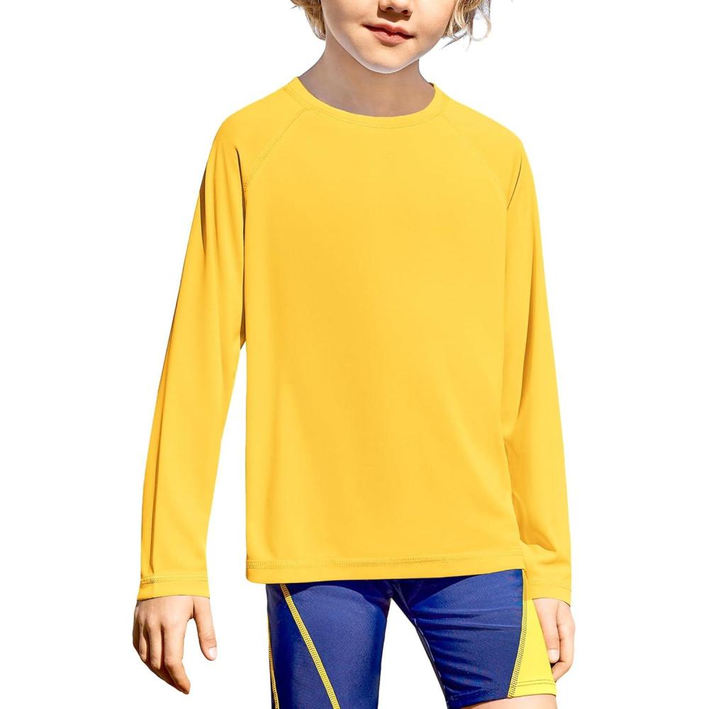 image:imageBoys UPF 50 Rash Guard Swim Shirts Long Sleeve Quick Dry UV Sun Protection SPF Water Shirts for Boys and GirlsYellow
