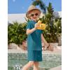 Arshiner Boys 2 Piece Summer Beach Outfits Textured Henley Shirts and Shorts Set Casual Vacation Clothes for 4-12 Years Kids(Blue Green)
