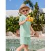 Arshiner Boys 2 Piece Summer Beach Outfits Textured Henley Shirts and Shorts Set Casual Vacation Clothes for 4-12 Years Kids(Light Green)