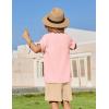 Arshiner Boys 2 Piece Summer Beach Outfits Textured Henley Shirts and Shorts Set Casual Vacation Clothes for 4-12 Years Kids(Pink-khaki)
