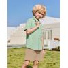 Arshiner Boys 2 Pieces Summer Outfits Short Sleeve Button Down Shirts and Shorts Sets for Kids Vacation Beach Wear 5-12 Years(Green-khaki)
