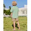Arshiner Boys 2 Pieces Summer Outfits Short Sleeve Button Down Shirts and Shorts Sets for Kids Vacation Beach Wear 5-12 Years(Green-khaki)